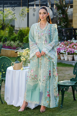 Elaf Mint Green Embroidered Lawn 3-piece suit