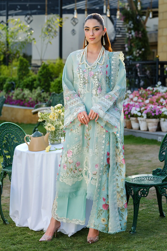 Elaf Mint Green Embroidered Lawn 3-piece suit