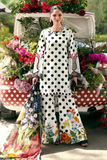 Maria.B White Polka Dot Digital Printed 3 Piece Suit