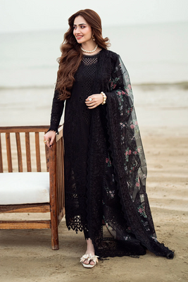 Nureh Black Luxury Embroidered 3 Piece Suit