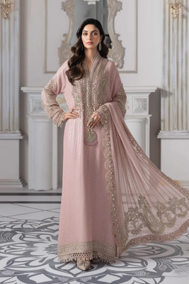 Maria.B Baby Pink Embroidered Lawn 3 Piece Suit
