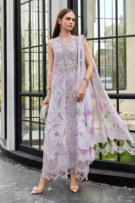 Maria B Lavendar Luxury Embroidered 3 Piece Suit