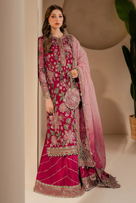 Jazmin Luxury Embroidered Chiffon 3 Piece Suit