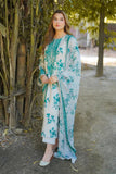 Aneelas Maroon Unstitched Lawn 3 Piece Suit
