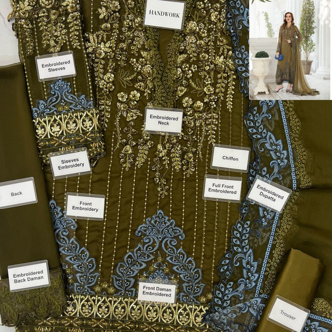Unstitched Chiffon Embroidered 3 Piece Suit MBC-D24-108