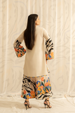 Lulusar Biege Silk Unstiched Co-Ords Set