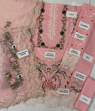 Aneelas Pink Luxury Embroidered 3 Piece Suit