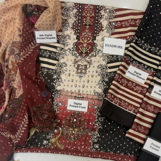 Faha Silk Festive Unstitched 3 Piece suit