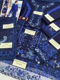 Mahnoor Navy Blue Embroidered 3-Piece Suit