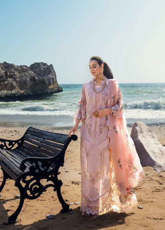 Mahiman by Al Zohaib Pink luxury embroidered 3-piece suit