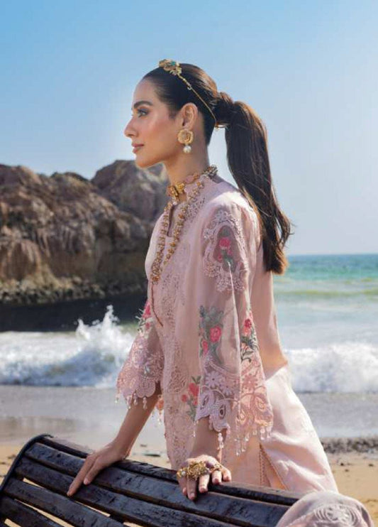 Mahiman by Al Zohaib Pink luxury embroidered 3-piece suit