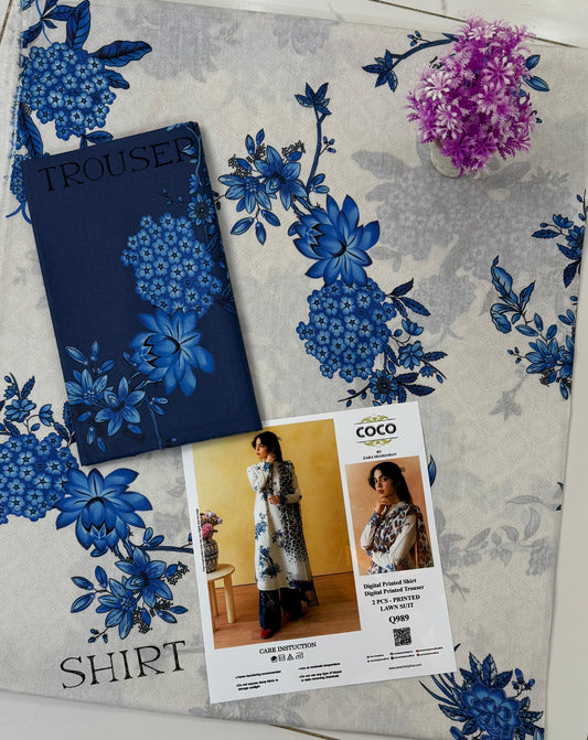 Coco By Zara Shahjahan Indigo 2-Piece Suit