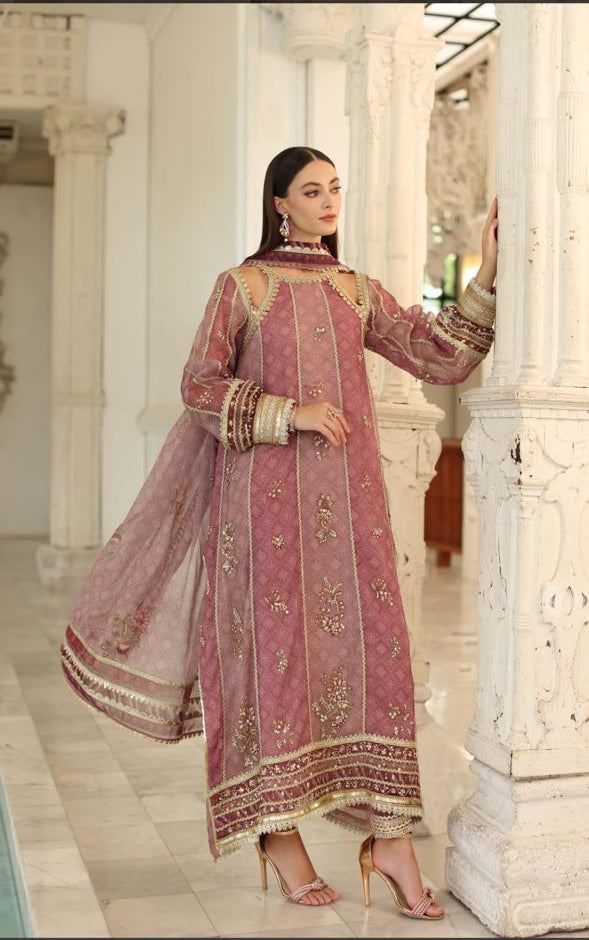 Elaf Luxury Rose Pink 3-piece Suit