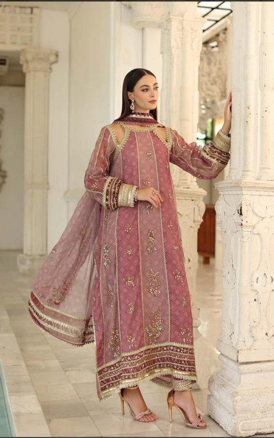Elaf Luxury Rose Pink 3-piece Suit