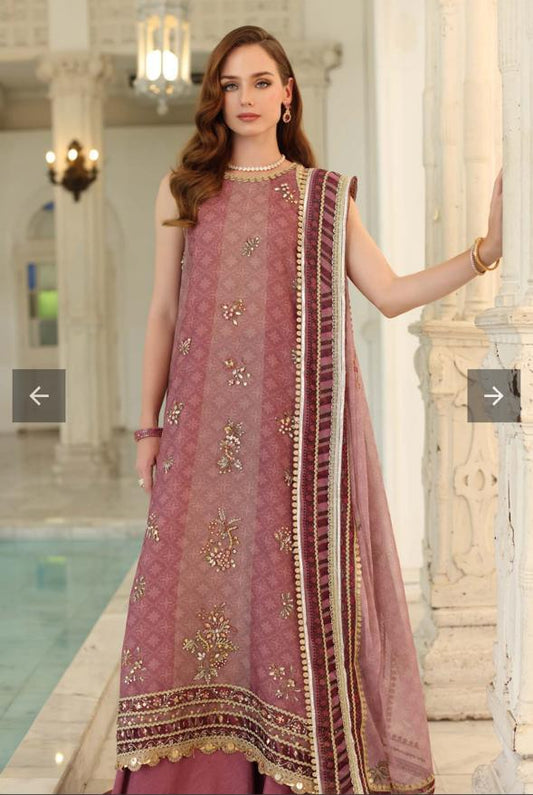 Elaf Luxury Rose Pink 3-piece Suit