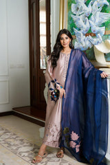 Faiza Rehman Luxury 3-piece Suit with Navy Dupatta