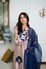 Faiza Rehman Luxury 3-piece Suit with Navy Dupatta