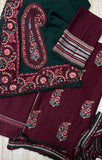 Batik Cambric 3-Piece Suit with Contrast Green Shawl