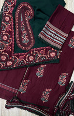 Batik Luxury 3-Piece Suit with Contrast Green Shawl