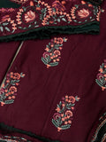 Batik Cambric 3-Piece Suit with Contrast Green Shawl