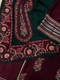 Batik Cambric 3-Piece Suit with Contrast Green Shawl