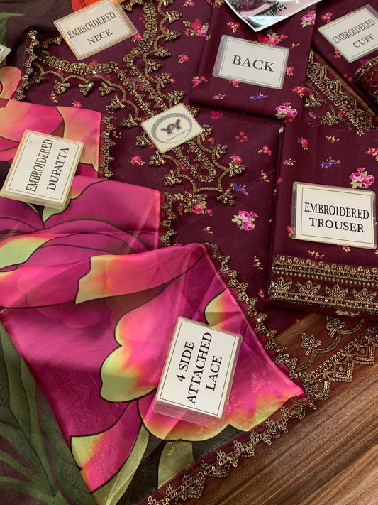 Iznik Plum Silk 3-Piece Suit