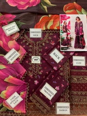 Bin Haroon Plum Silk 3-Piece Suit