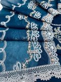 Kahf Luxury Teal Lawn 3-Piece Suit
