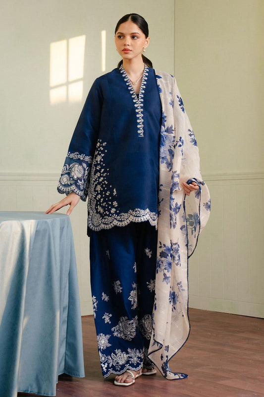 Coco By Zara Shahjahan Luxury Navy Blue 3-Piece Suit