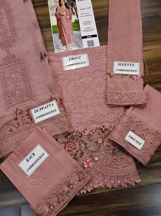 Elaf Embroidered Premium Unstitched 3-Piece Suit