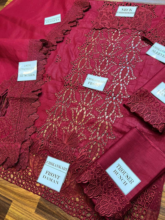 Rang Rasiya Luxury Crimson 3-Piece Festive Suit