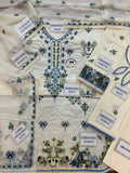 Mahnur Luxury Off-White Lawn 3-Piece Suit