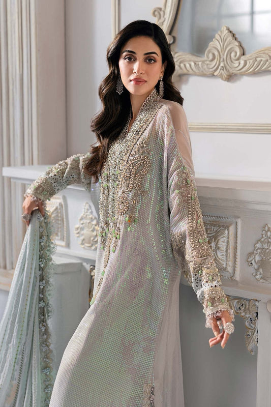 MARIA.B Luxury Silver 3-Piece Formal Suit