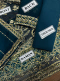 Asim Jofa Luxury Teal 3-Piece Suit
