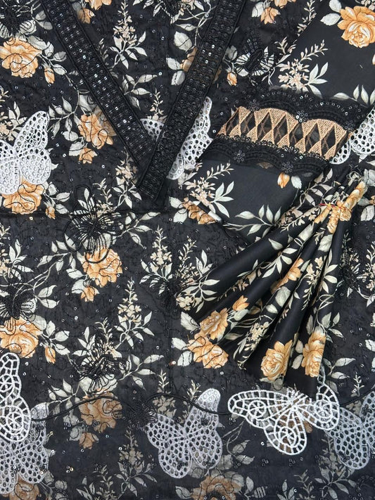 Maria B Digital Printed & Embroidered 3-Piece Suit