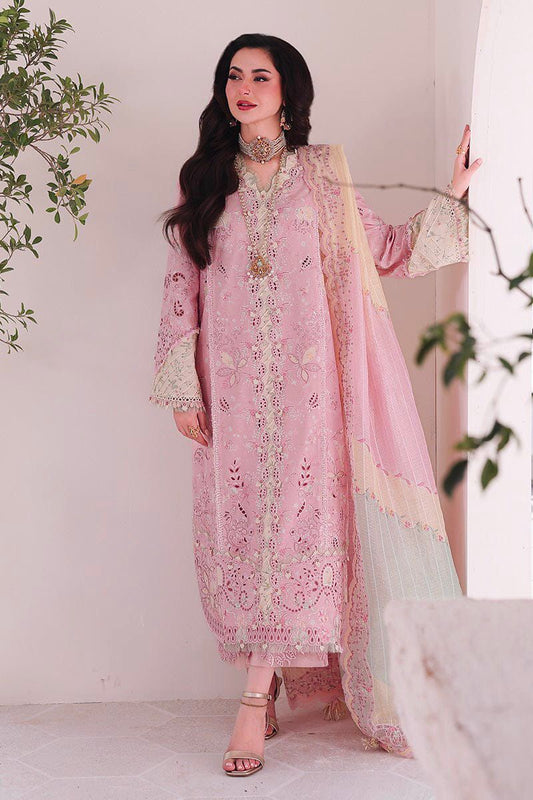 Qalamkar Luxury Pink 3-Piece Festive Suit