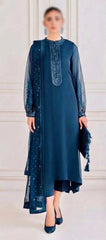 Baroque Elegant Embroidered Chiffon 3-Piece Suit