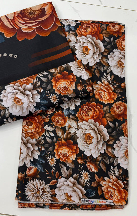 Unstitched Casual Wear All Over 3 Piece Collection