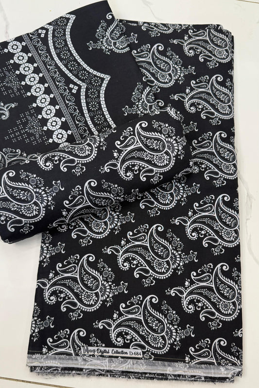 Unstitched Casual Wear All Over 3 Piece Collection
