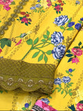 Ammara Festive yellow Pure Digital Swiss Lawn 3 Piece Suit