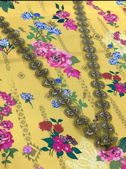 Ammara Festive yellow Pure Digital Swiss Lawn 3 Piece Suit