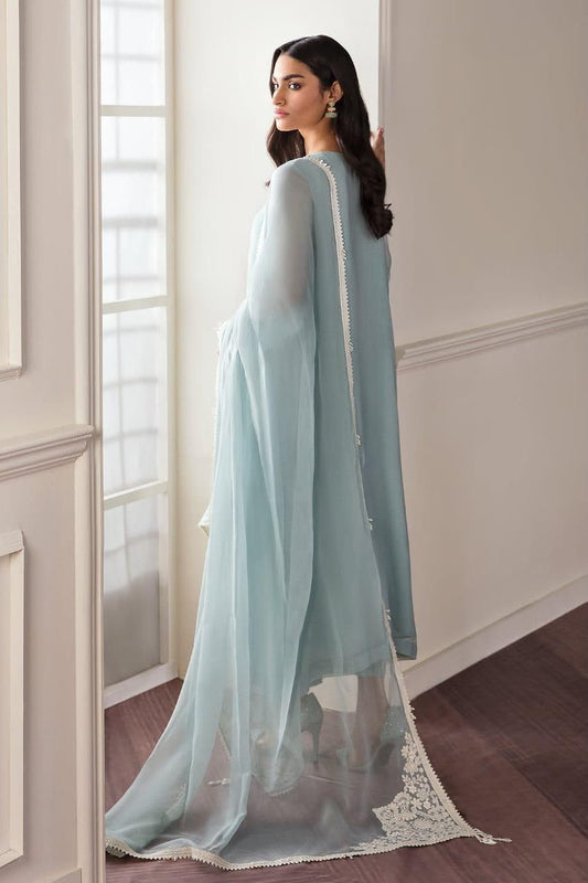 Baroque Sky Blue Embroidered Lawn 3 Piece Suit