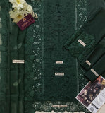 Bin Ilyas Bottle Green Luxury  Embroidered Lawn 3 Piece Suit