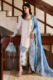 Hussain Rehar Sky Blue & White Luxury Embroidered 3 Piece Suit