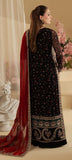 Nureh Red & Black Luxury Embroidered Chiffon 3 Piece Suit