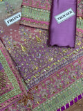 Baroque Mint Green Floral Luxury Embroidered 3 Piece Suit