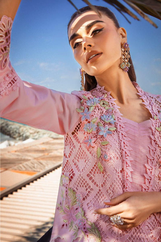 Rand Rasiya Baby Pink Luxury Embroidered 3 Piece Suit