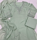 Charizma Mint Green Luxury Embroidered Lawn 3 Piece Suit