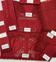Luxury Unstitched Laser Work 3 Piece CSD-8 Rouge
