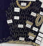 Iznik Navy & Gold Formal Wear Unstitched 3-Piece Suit